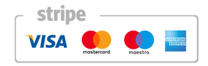 Stripe - credit card logos accepted.